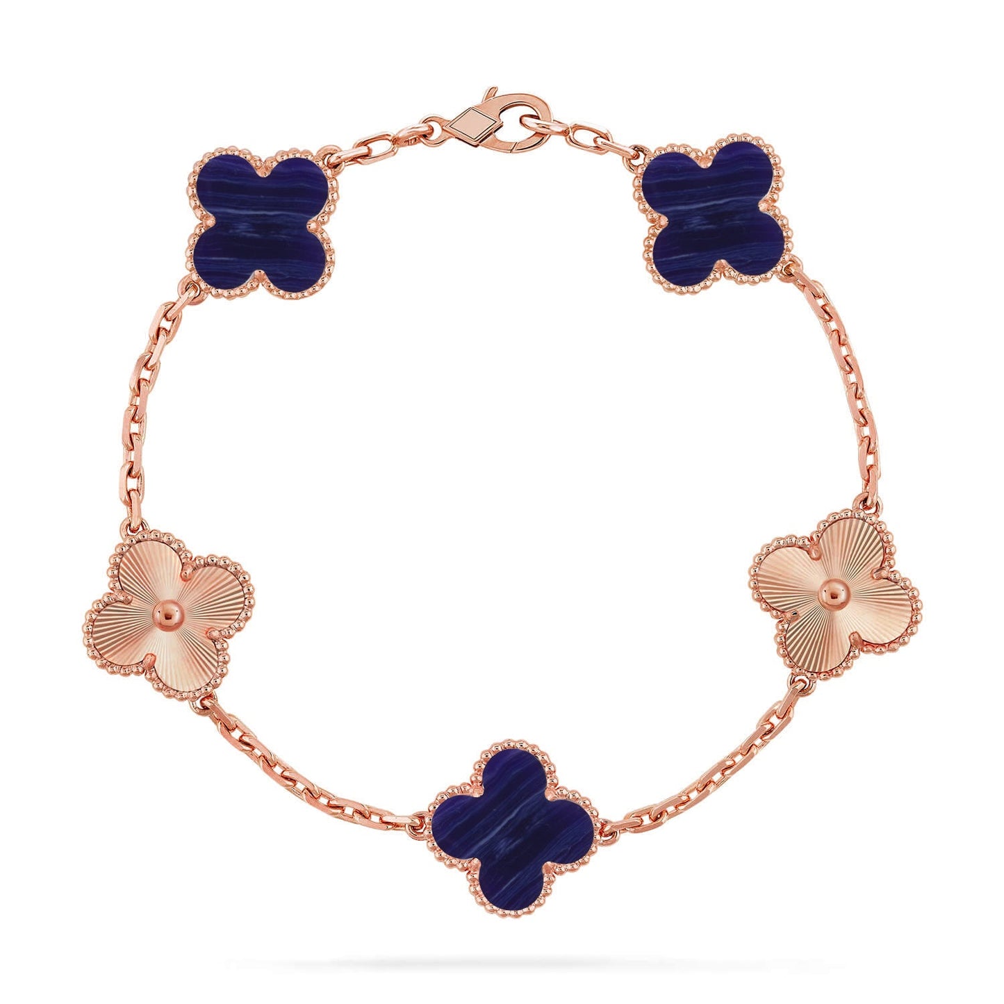 [Raffine]CLOVER 5 MOTIF PURPLE STRIPES BRACELET COLLECTION