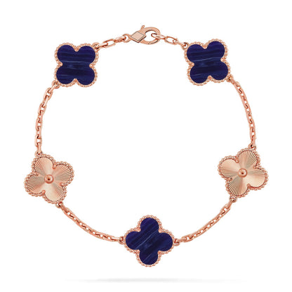 [Raffine]CLOVER 5 MOTIF PURPLE STRIPES BRACELET COLLECTION