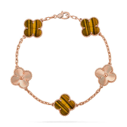 [Raffine] CLOVER 5 MOTIFS TIGER EYE ARMBAND KOLLEKTION