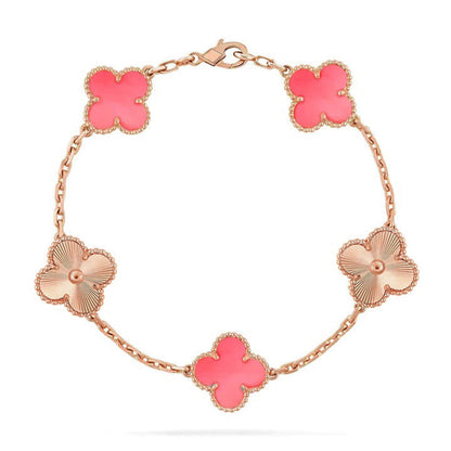 [Raffine] CLOVER 5 MOTIFS ROSA PERLMUTT ARMBAND KOLLEKTION