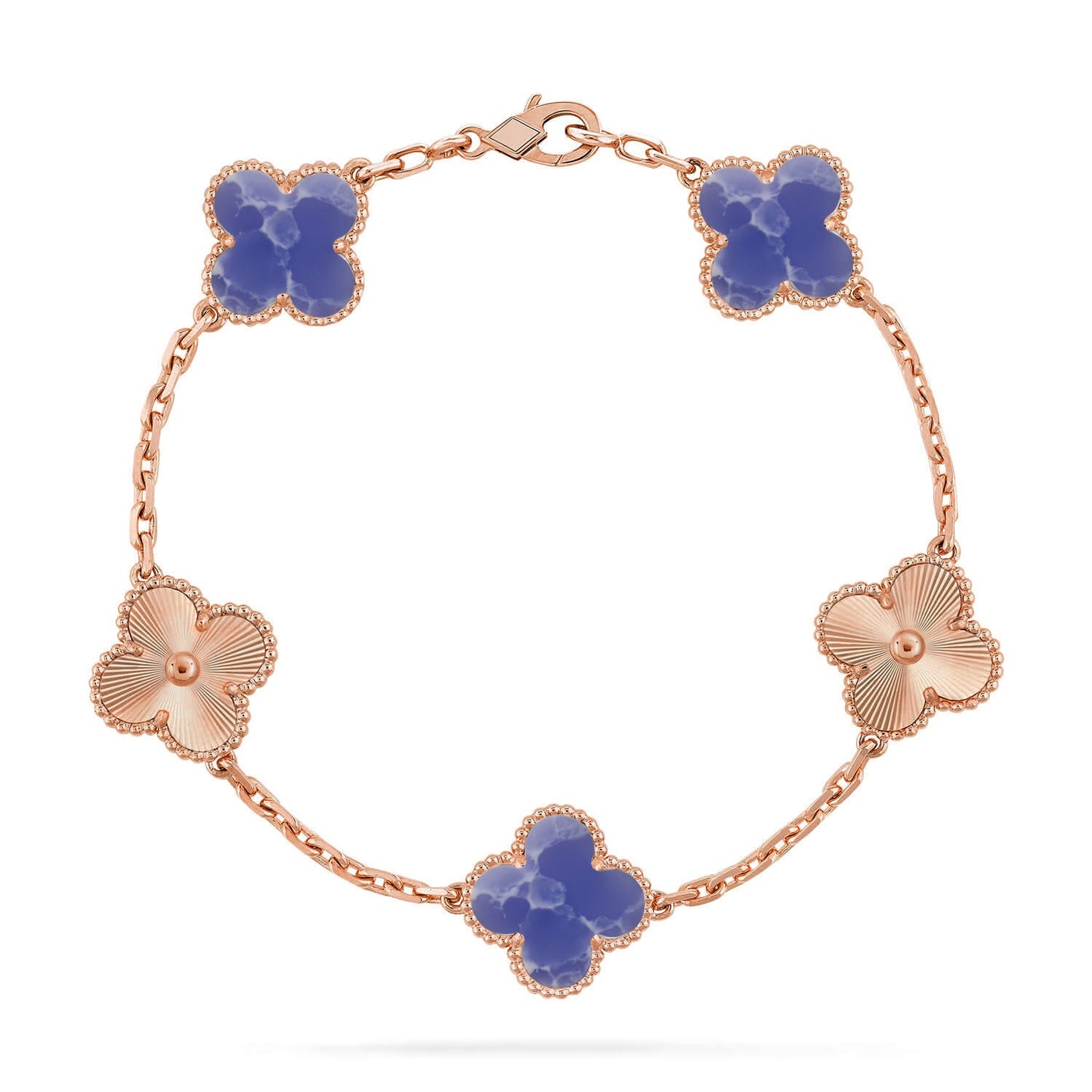[Raffine] مجموعة سوار CLOVER 5 MOTIF BLUE VEINS