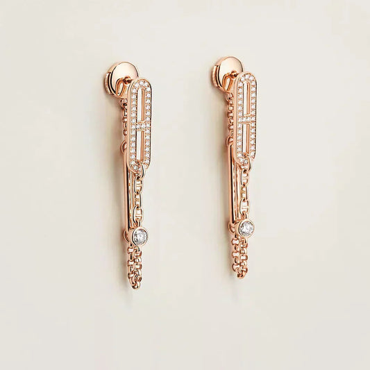 [Raffine]CHAINE CHAOS DIAMOND DROP EARRINGS