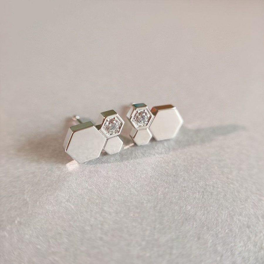 [Raffine]BEE LOVE SILVER DIAMOND EARRINGS
