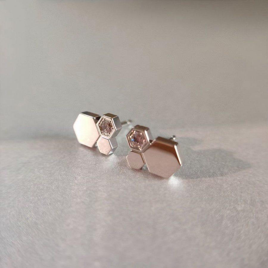 [Raffine]BEE LOVE SILVER DIAMOND EARRINGS