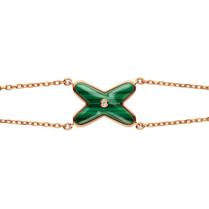 [Raffine]JEUX BRACELET MALACHITE PINK GOLD 1 DIAMOND