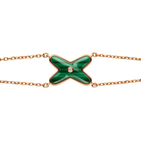 [Raffine]JEUX BRACELET MALACHITE PINK GOLD 1 DIAMOND