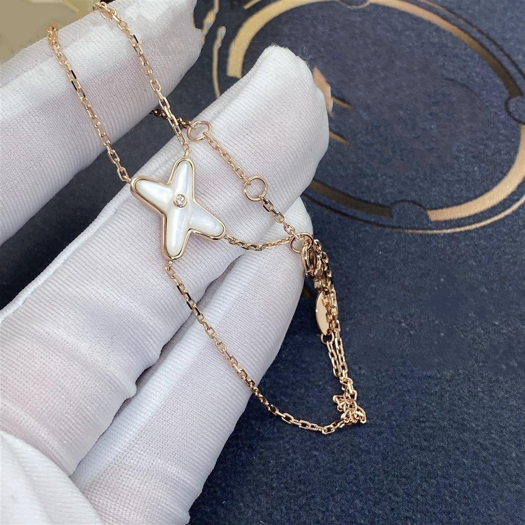 [Raffine]JEUX BRACELET WHITE MOP PINK GOLD 1 DIAMOND