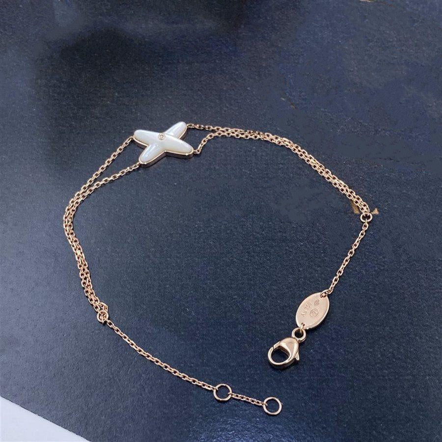 [Raffine]JEUX BRACELET WHITE MOP PINK GOLD 1 DIAMOND