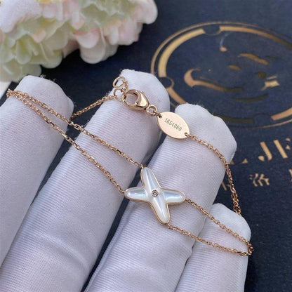 [Raffine]JEUX BRACELET WHITE MOP PINK GOLD 1 DIAMOND