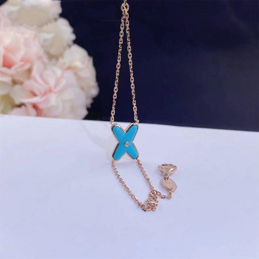 [Raffine]JEUX BRACELET TURQUOISE PINK GOLD 1 DIAMOND