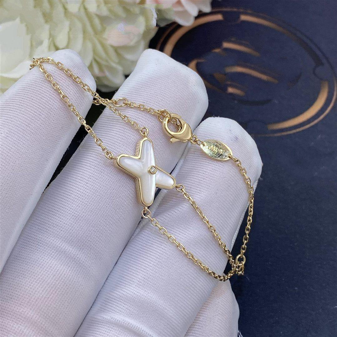 [Raffine]JEUX BRACELET WHITE MOP GOLD 1 DIAMOND