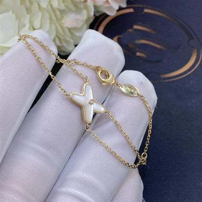 [Raffine]JEUX BRACELET WHITE MOP GOLD 1 DIAMOND