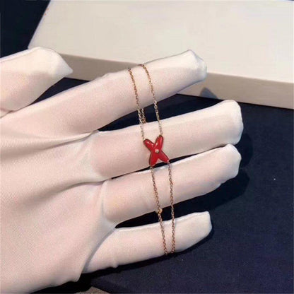 [Raffine]JEUX BRACELET CARNELIAN PINK GOLD 1 DIAMOND
