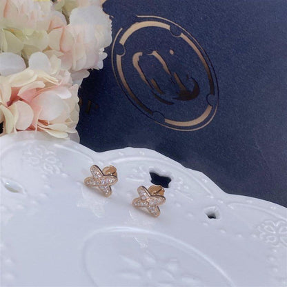 [Raffine]JEUX DE PINK GOLD DIAMOND EARRINGS