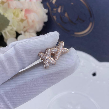 [Raffine]JEUX DE PINK GOLD DIAMOND EARRINGS