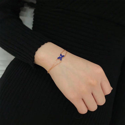 [Raffine]Hollow Design Four-Leaf Clover Flower Shape Ring