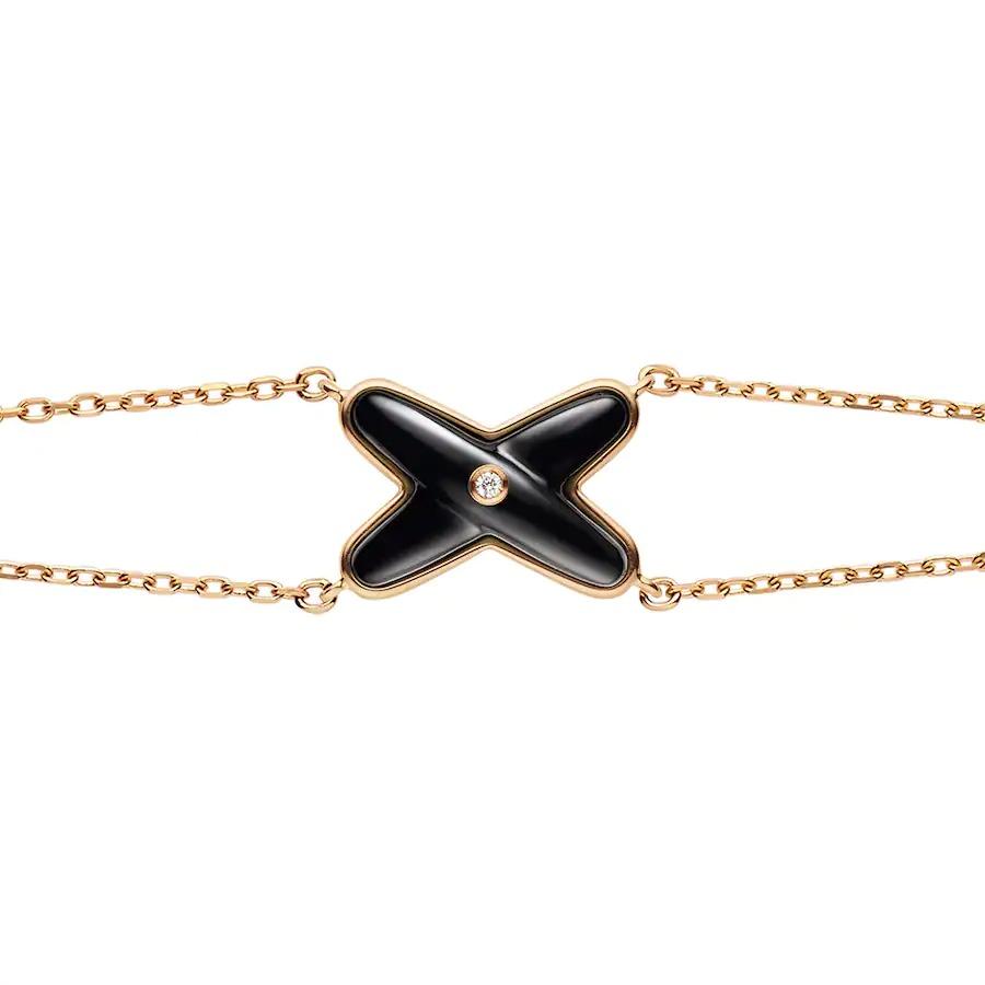 [Raffine]JEUX BRACELET ONYX PINK GOLD 1 DIAMOND