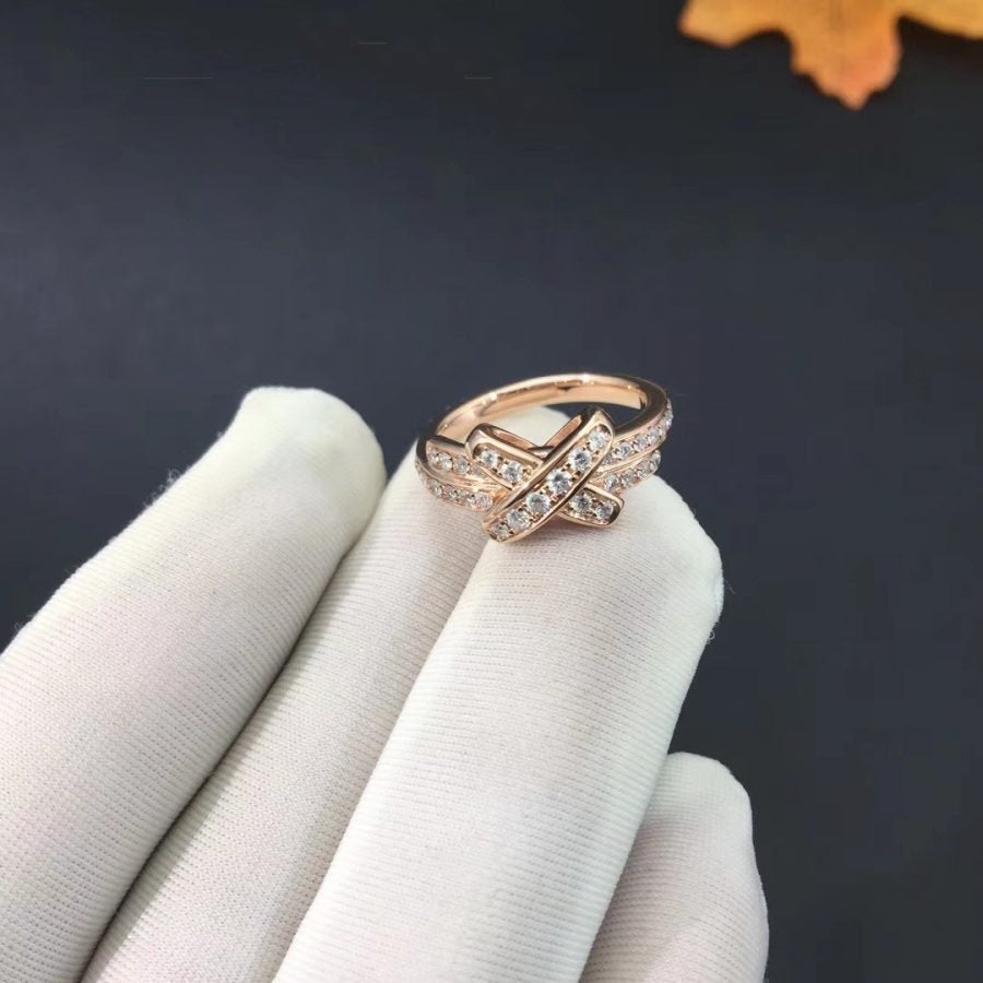 [Raffine]JEUX DE RING ORO ROSA DIAMANTES