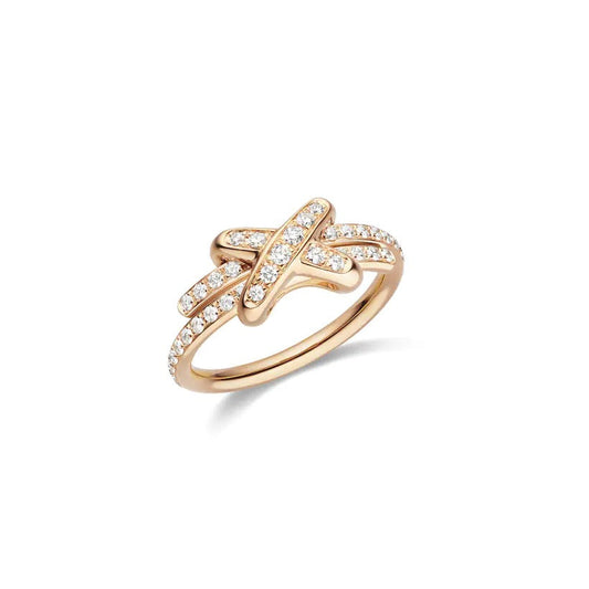 [Raffine]JEUX DE RING ORO ROSA DIAMANTES