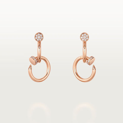 [Raffine]JUSTE HALF DIAMOND DOUBLE EARRINGS