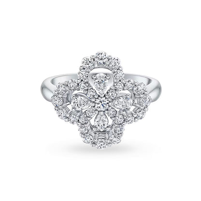 [Raffine] ANILLO DE ARO CON MOTIVO COMPLETO DE DIAMANTE, 16 MM, PLATA