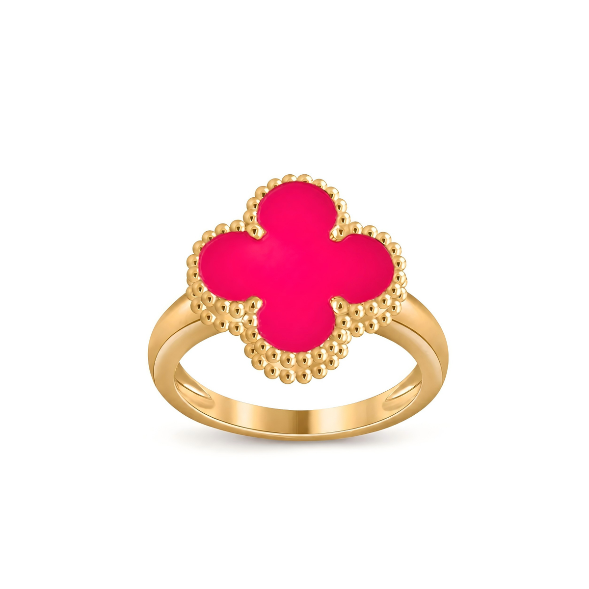 [Raffine]NEW CLOVER PINK ENAMEL RINGS