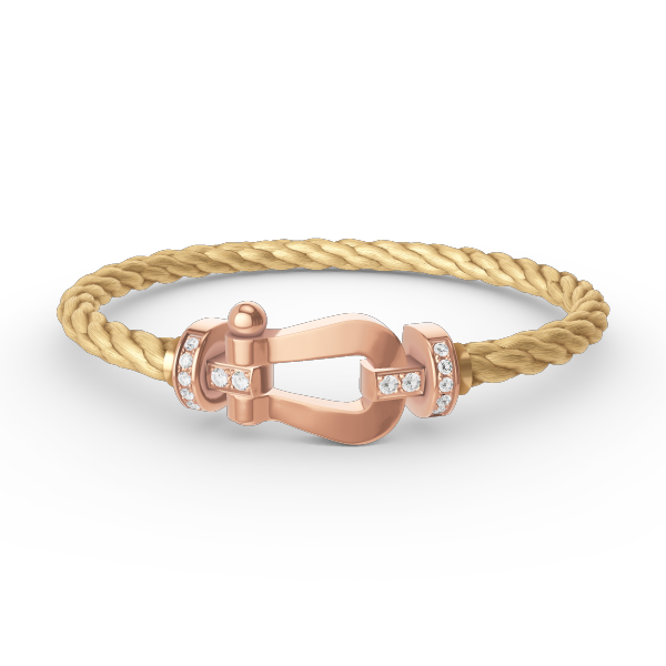 [Raffine]FORCE LARGE HORSESHOE HALF DIAMOND BRACELET ROSE GOLD