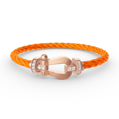 [Raffine]FORCE LARGE HORSESHOE HALF DIAMOND BRACELET ROSE GOLD