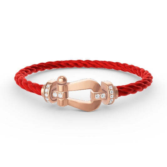 [Raffine]FORCE LARGE HORSESHOE HALF DIAMOND BRACELET ROSE GOLD
