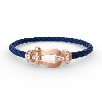 [Raffine]FORCE LARGE HORSESHOE HALF DIAMOND BRACELET ROSE GOLD