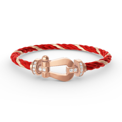 [Raffine]FORCE LARGE HORSESHOE HALF DIAMOND BRACELET ROSE GOLD