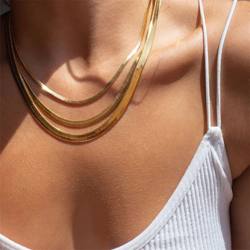 [Raffine]Elizabeth Gold Herringbone Necklace