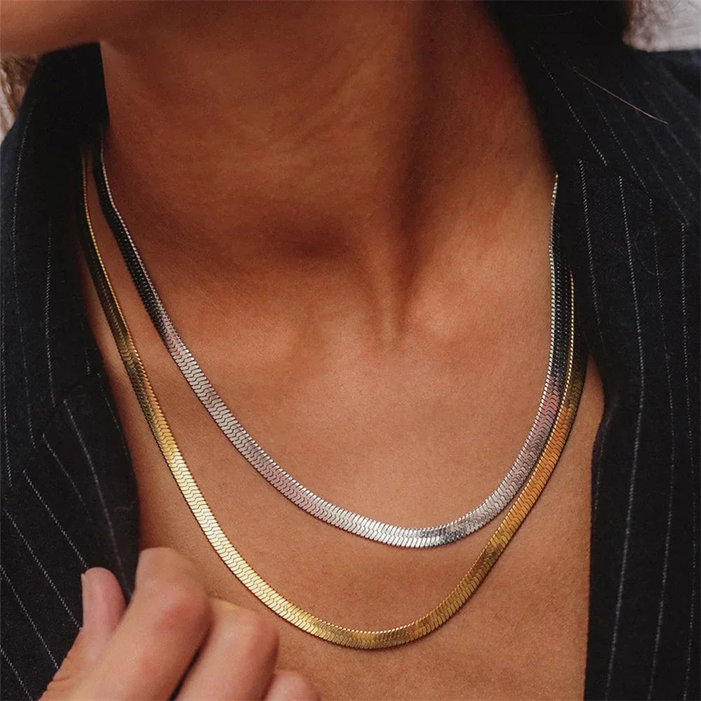 [Raffine]Elizabeth Gold Herringbone Necklace