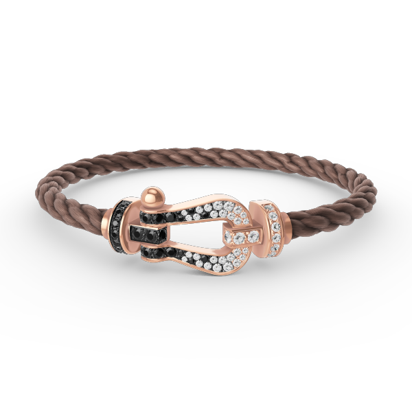[Raffine]FORCE LARGE HORSESHOE BLACK WHITE DIAMOND BRACELET ROSE GOLD