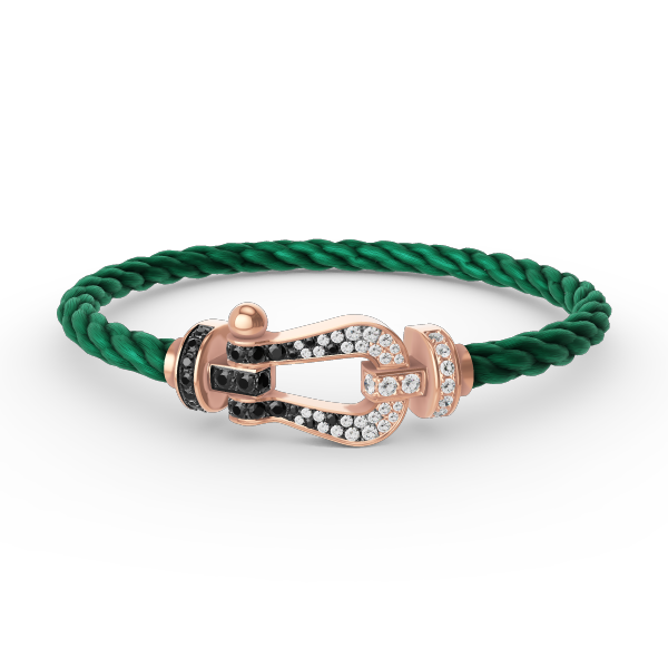 [Raffine]FORCE LARGE HORSESHOE BLACK WHITE DIAMOND BRACELET ROSE GOLD