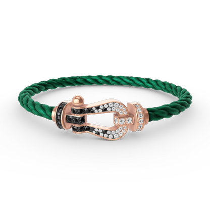 [Raffine]FORCE LARGE HORSESHOE BLACK WHITE DIAMOND BRACELET ROSE GOLD