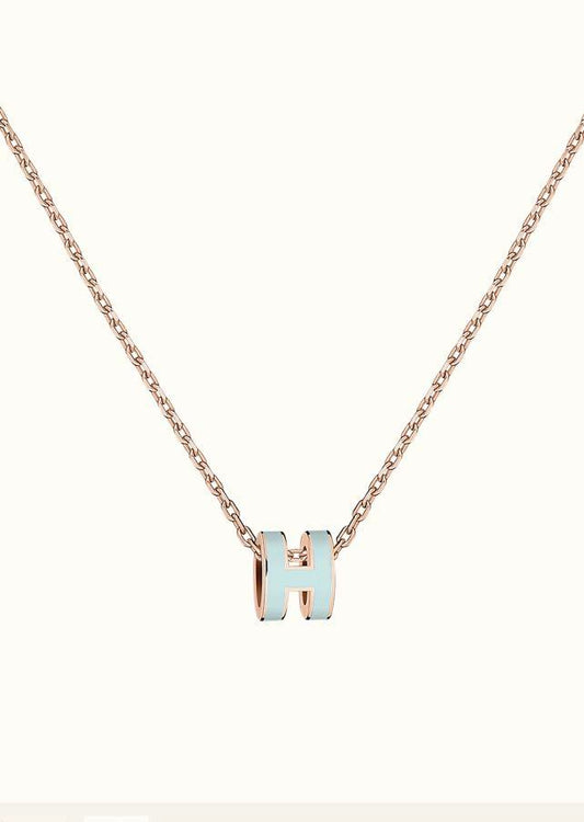 [Raffine]POP H LIGHT BLUE NECKLACE