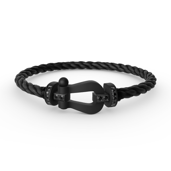 [Raffine]FORCE LARGE SERIES HORSESHOE BLACK SAMURAI BRACELET