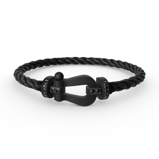 [Raffine]FORCE LARGE SERIES HORSESHOE BLACK SAMURAI BRACELET