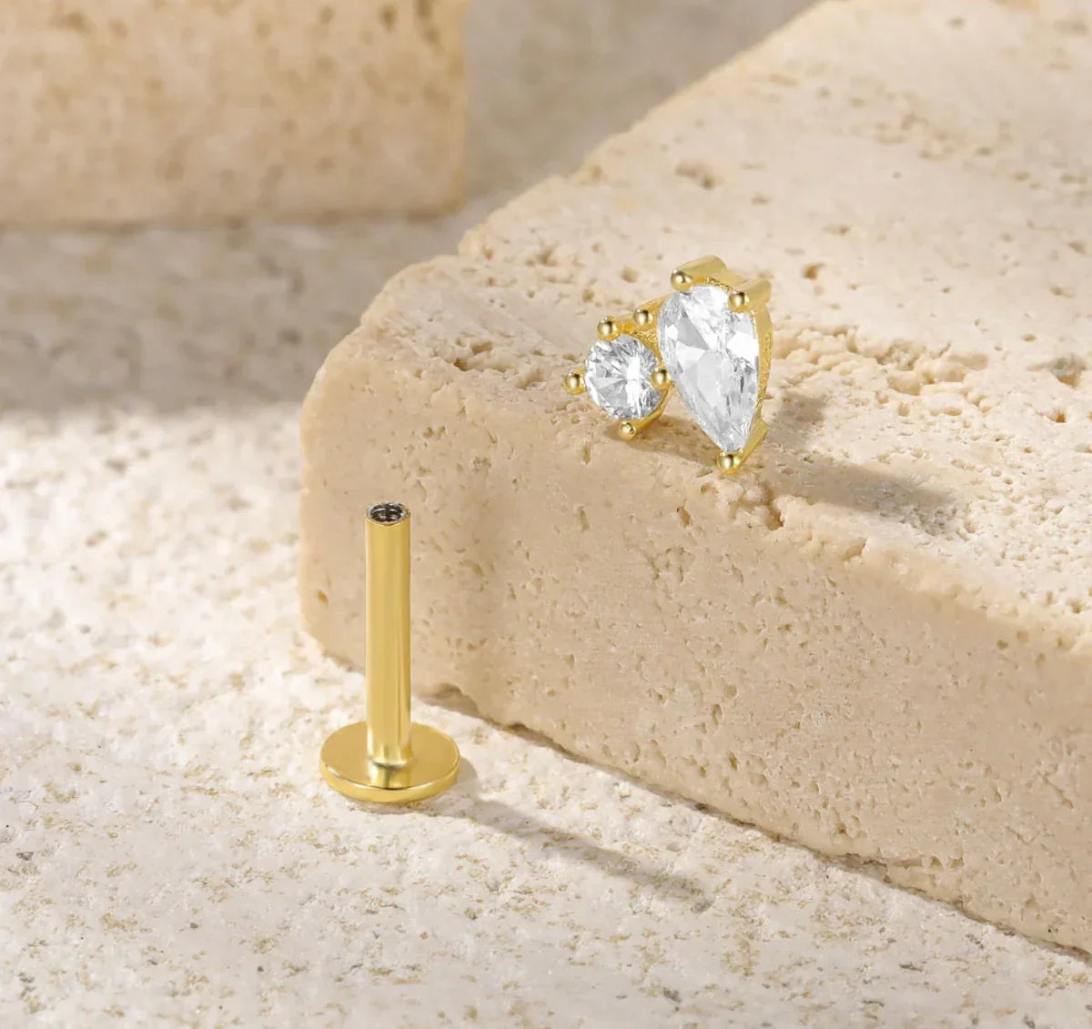 [Raffine]Kate Flat Back Diamond Stud