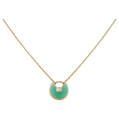 [Raffine]COLLAR AMULETTE MALAQUITA ORO