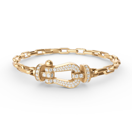 [Raffine]FORCE LARGE HORSESHOE CLASP  METAL BRACELET