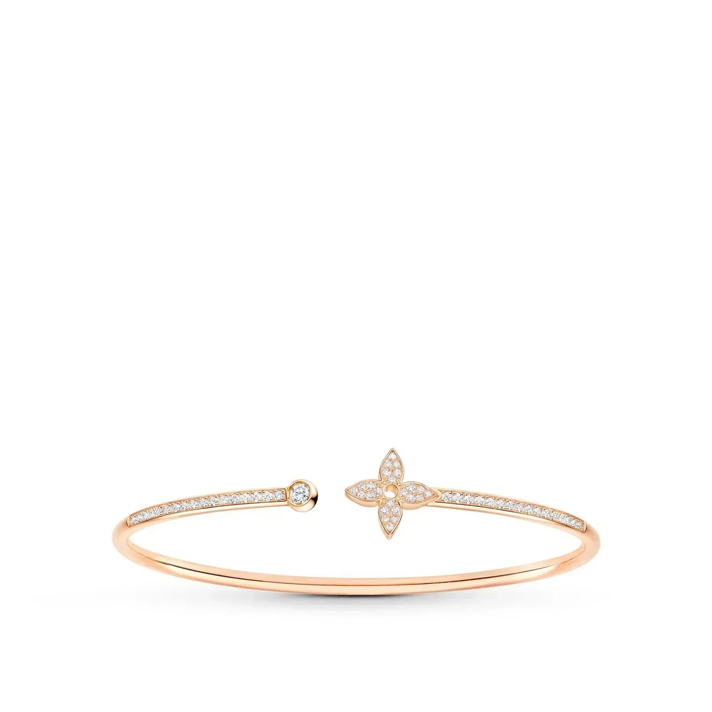 [Raffine]IDYLLE PINK GOLD OPEN BRACELET DIAMOND PAVED
