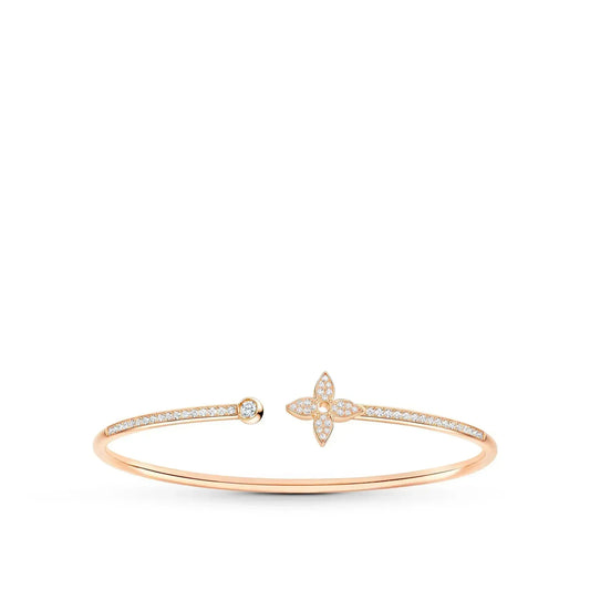 [Raffine]IDYLLE PINK GOLD OPEN BRACELET DIAMOND PAVED
