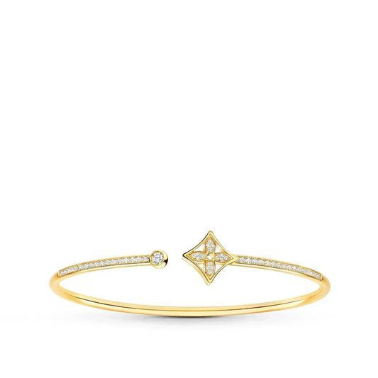 [Raffine]IDYLLE GOLD OPEN BRACELET DIAMOND PAVED
