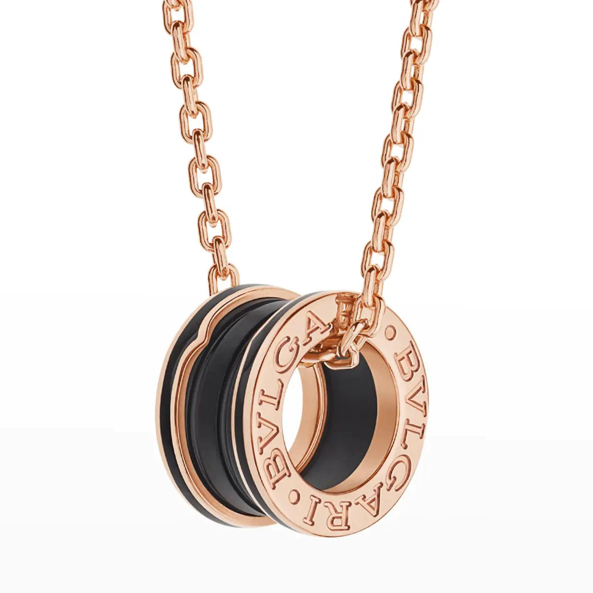 [Raffine]ZERO 1 BLACK CERAMIC PINK GOLD NECKLACE