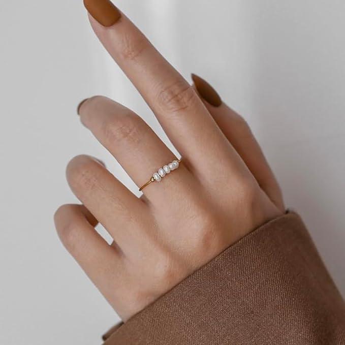[Raffine]Magnolia Freshwater Pearl Gold Ring