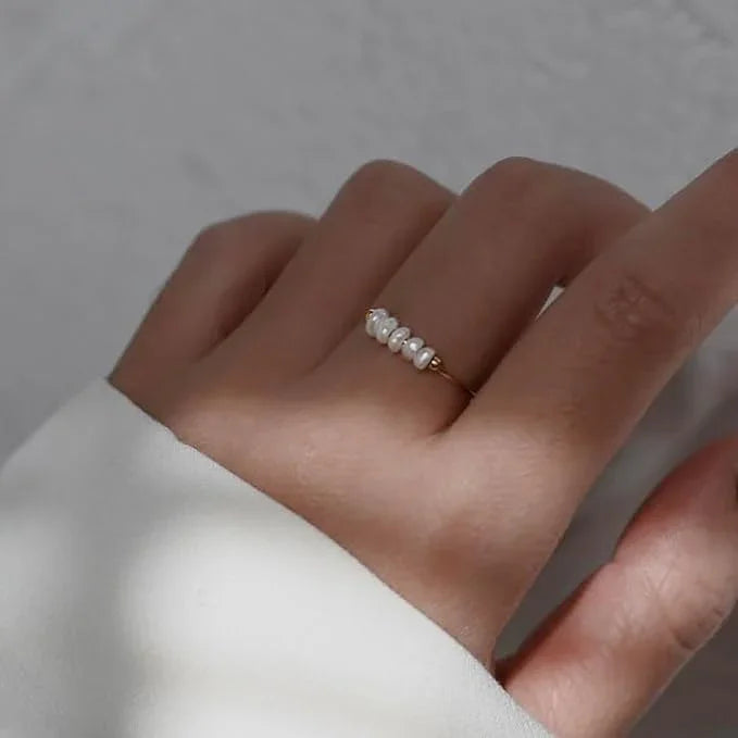 [Raffine]Magnolia Freshwater Pearl Gold Ring