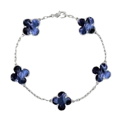[Raffine]CLOVER 5 MOTIF PIETERSITE SILVER BRACELET