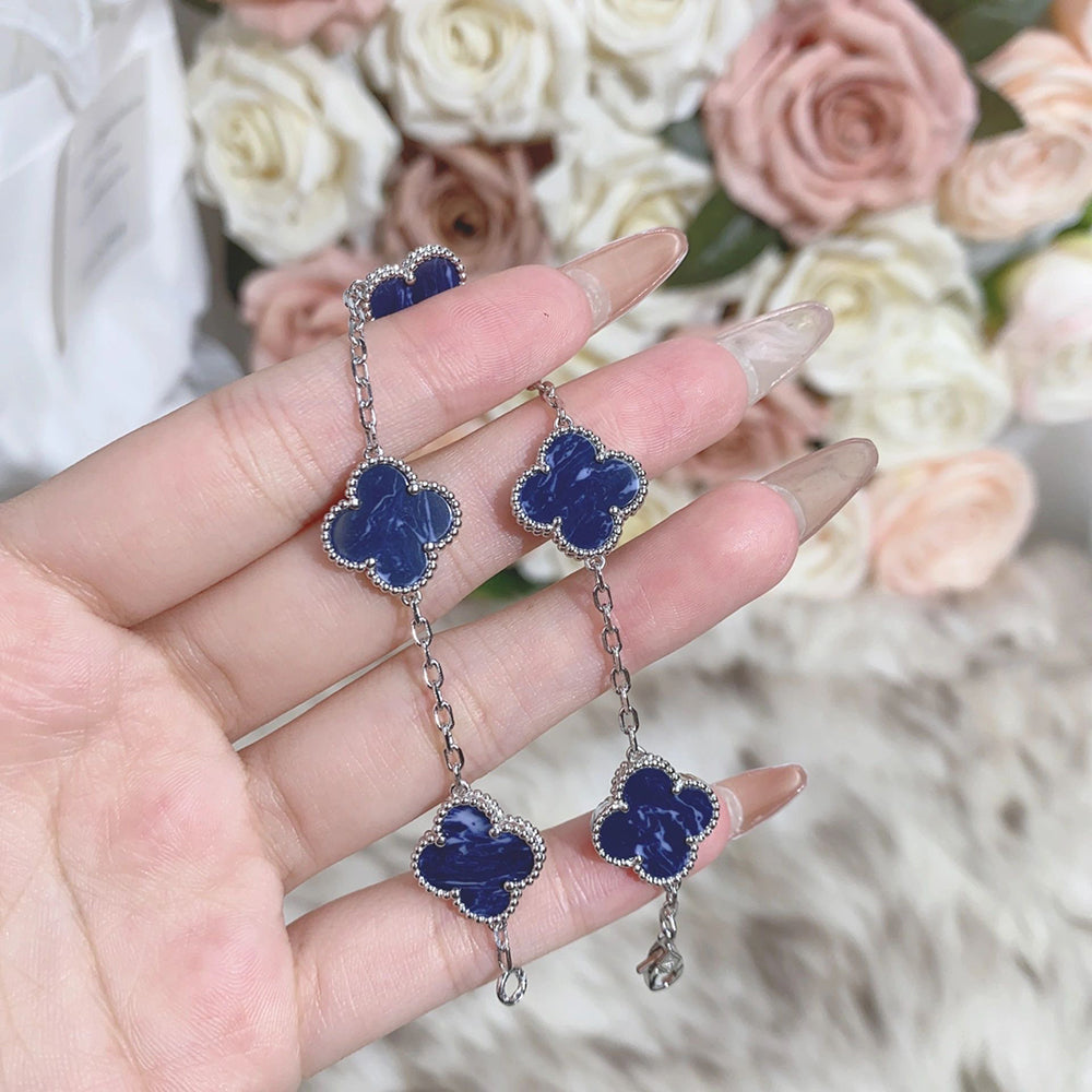 [Raffine]CLOVER 5 MOTIF PIETERSITE SILVER BRACELET
